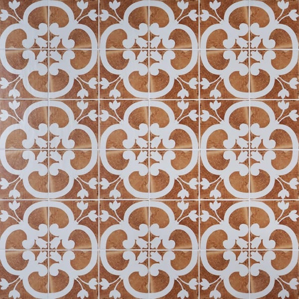 Ivy Hill Tile Angela Harris Sicilia Flora 7.87 in. x 7.87 in. Matte Porcelain Floor and Wall Tile (10.76 sq. ft./Case)