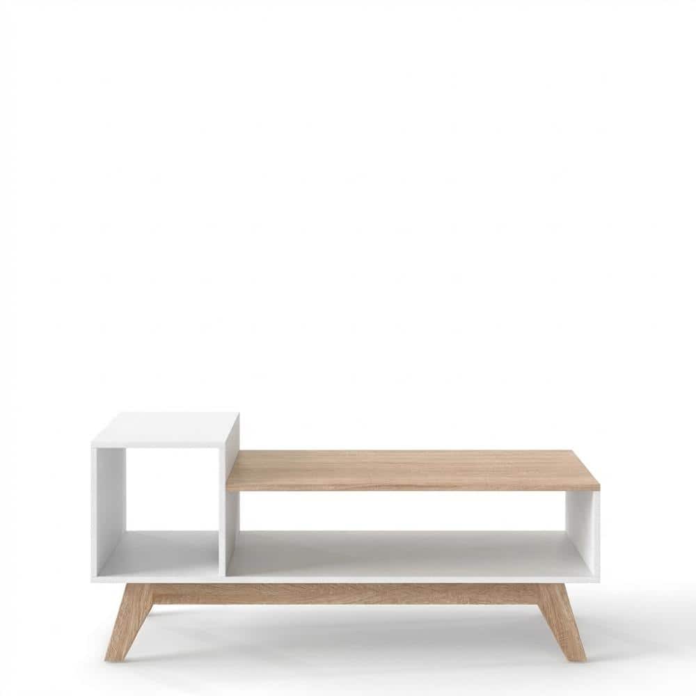43-Inch Coffee Table, Stepped Top with Storage Compartments, Living Room Center Table price history on PriceWatchPro