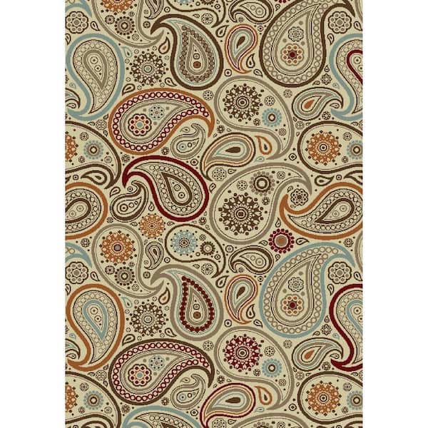 Chester Paisley Ivory 8 ft. x 11 ft. Area Rug