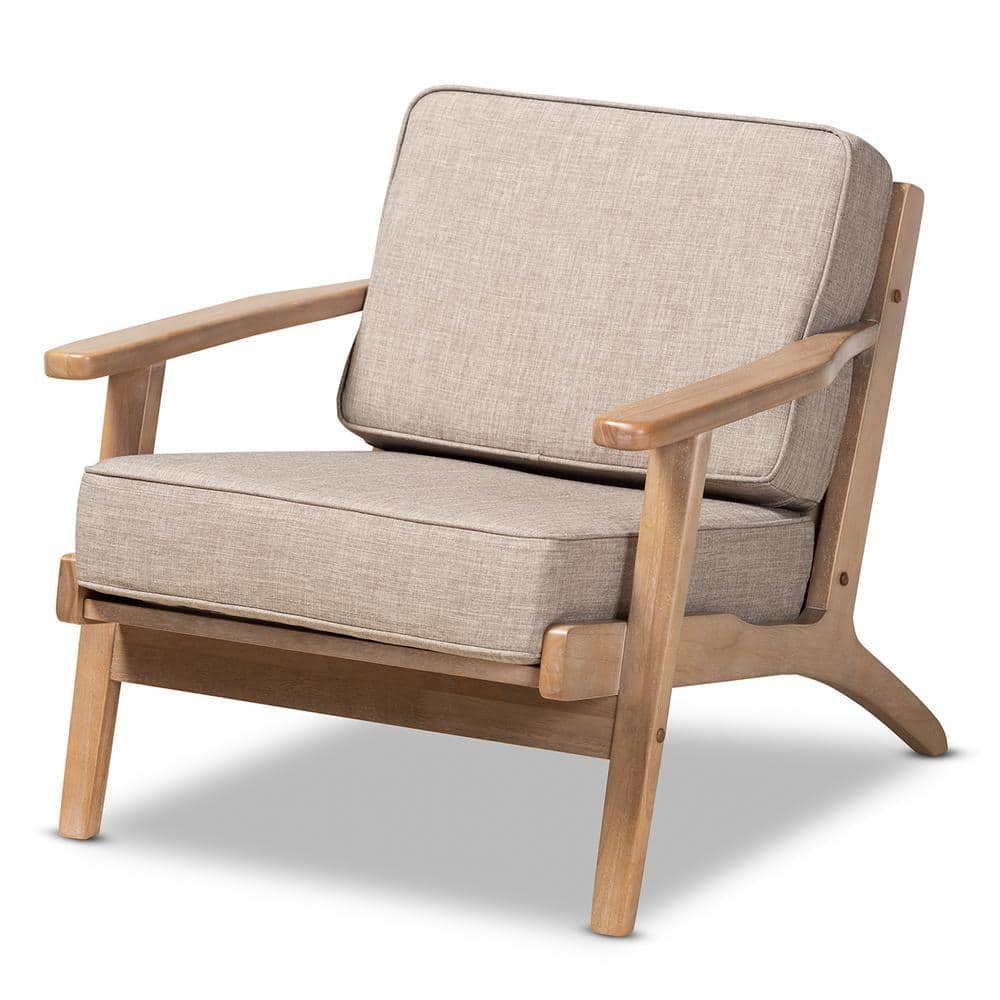 Modern Gray Leather Accent Chair and Ottoman Set
