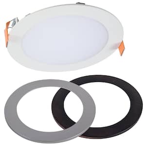 HLB6 Series 6 in. 2700K-5000K Selectable CCT Integrated LED Downlight Recessed Light (1-Quantity) with Round 2 Trims