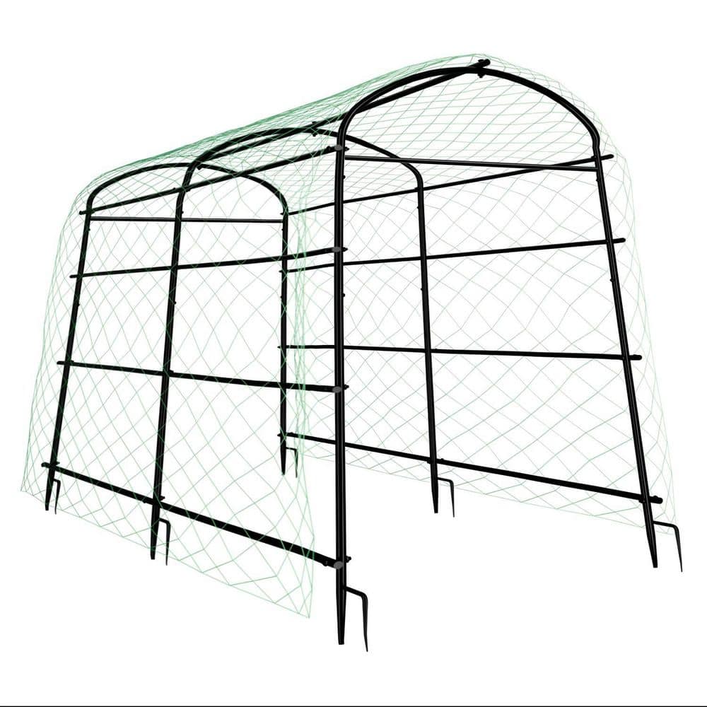 63 in. Tall Metal Garden Arch Trellises, Cucumber Trellis with Polyethylene