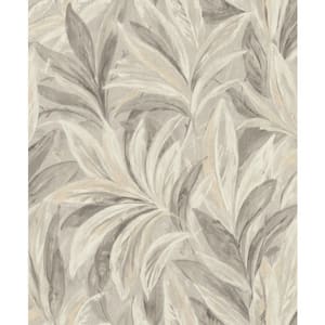 Rennie Grey Leaves Wallpaper