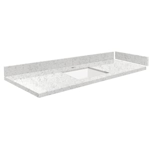 Silestone 58.5 in. W x 22.25 in. D Quartz White Rectangular Single Sink Vanity Top in Lyra