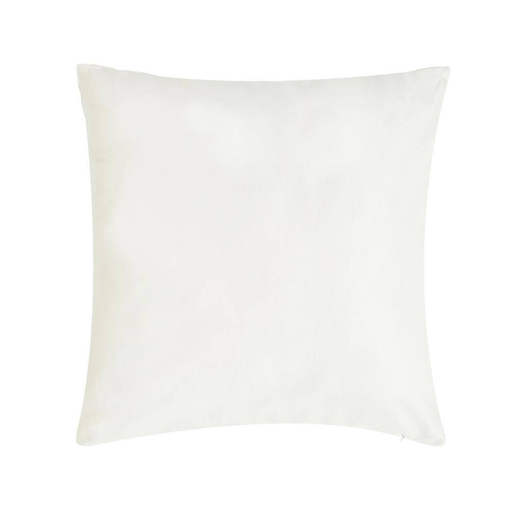 Valletta White Polyester 20 in. Square Decorative 20 in. x 20 in. Throw Pil