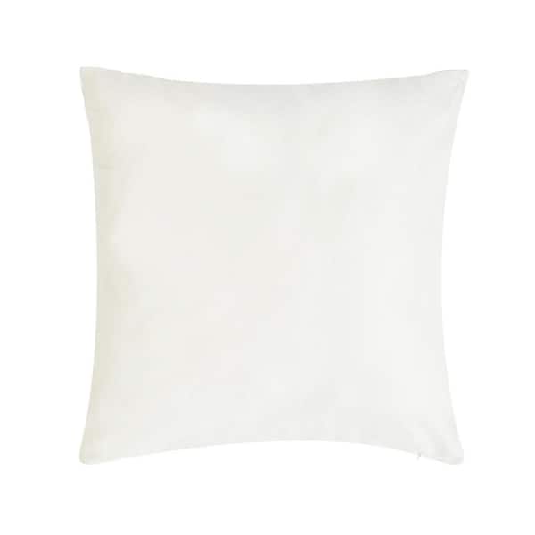 Unbranded Valletta White Polyester 20 in. Square Decorative 20 in. x 20 in. Throw Pillow
