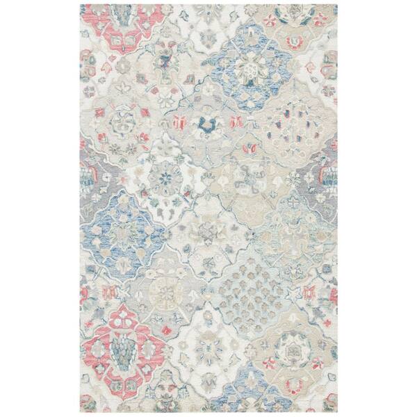 SAFAVIEH Glamour Ivory/Red 5 ft. x 8 ft. Floral Area Rug