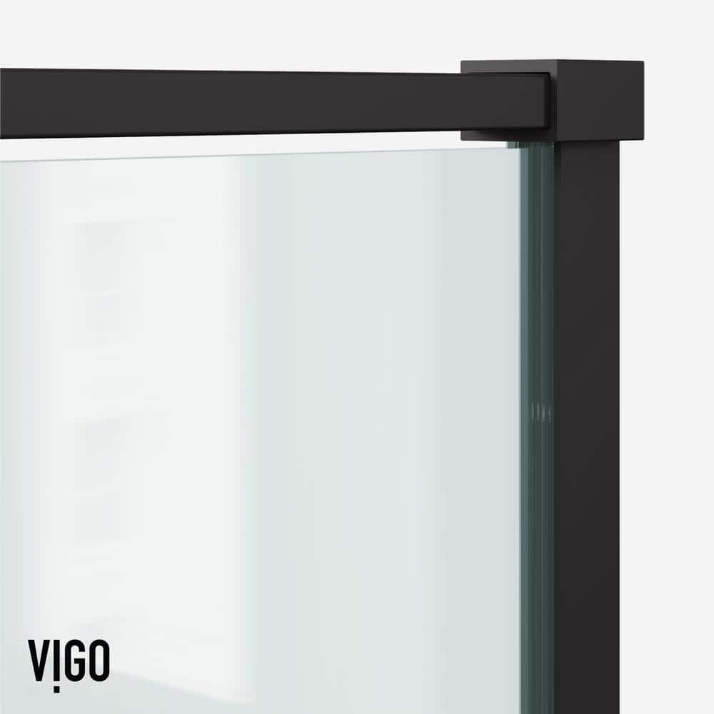Meridian 34" Matte Black Framed Hinged Shower Enclosure