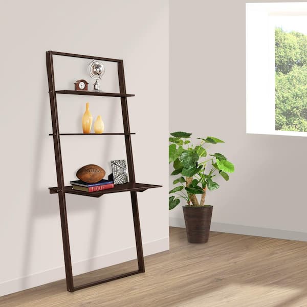 Ladder desk store dark wood