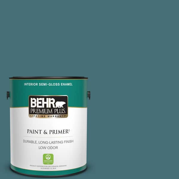 BEHR PREMIUM PLUS 1 gal. #520F-6 Cathedral Semi-Gloss Enamel Low Odor Interior Paint & Primer