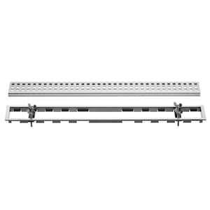 Kerdi-Line Brushed Stainless Steel 43-5/16 in. Locking Perforated Grate Assembly with 3/4 in. Frame