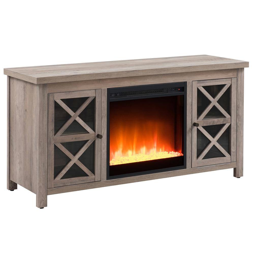 Gray Oak 47'' TV Stand with Electric Fireplace