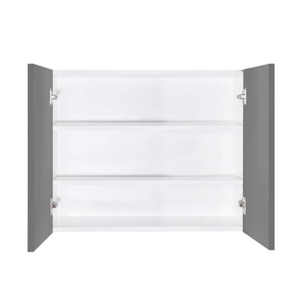 LIFEART CABINETRY Valencia Assembled 27 in. W x 12 in. D x 42 in. H in Gloss White Plywood Assembled Wall Kitchen Cabinet