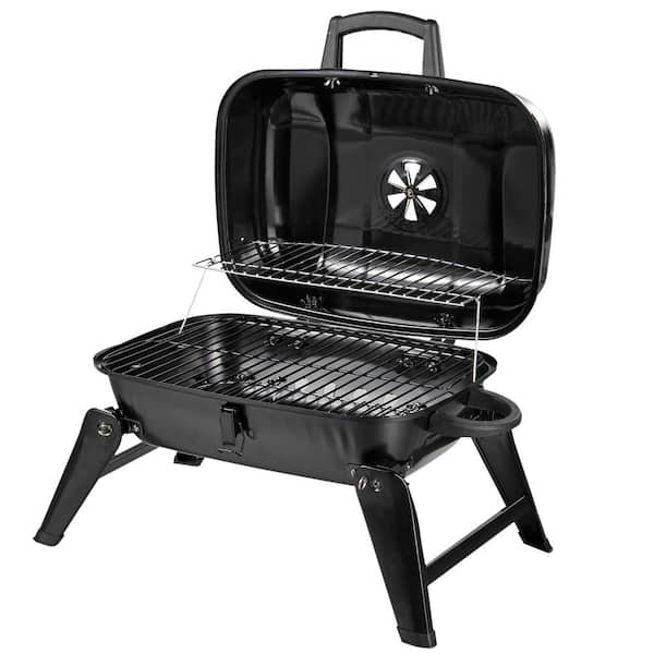 Portable BBQ Grill Round Grill Mini Camping Charcoal Grill, Barbecue Grill  Set Small Tabletop Grill Iron Outdoor Grill Patio Grill Small BBQ Grill for