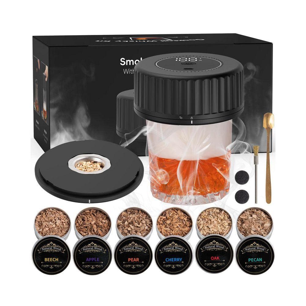 【希少】Smoker's Night - Jumbo Maatch Lynzavix Black Electric Whiskey Smoker with 6 Wood Chip Flavors