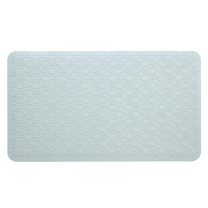 15 in. x 27 in. Large Rubber Safety Bath Mat with Microban in Gray