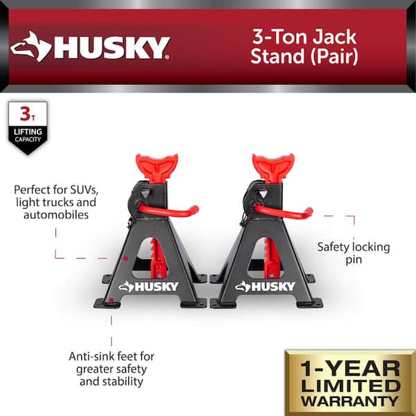 Husky 3 Ton Jack Stands HPL4124N-TD-CM - The Home Depot