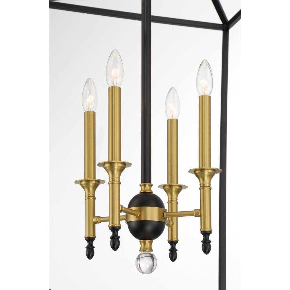 Coal & Soft Brass Geometric 4-Light Indoor/Outdoor Pendant