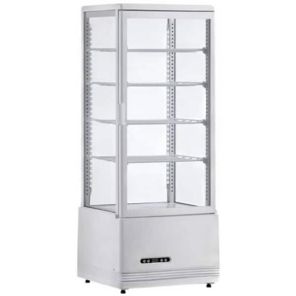 17 in. W 3.5 cu. ft. Commercial NSF Square 4 Sided Glass Refrigerator Display case Bakery ECL98 in White