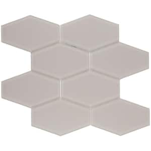 Long Hex 11 in. x 10.6 in. Marsh Matte Glass Mesh-Mounted Mosaic Tile (9.02 sq. ft./Case)