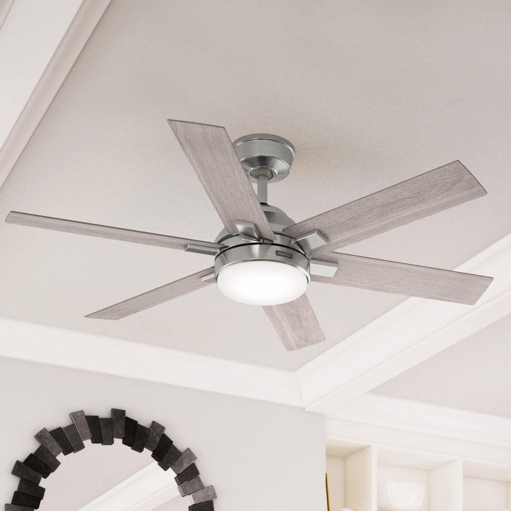 52 in. Georgetown ENERGY STAR HunterExpress Brushed Nickel Ceiling Fan with LED Light Kit and Handheld Remote price history on PriceWatchPro