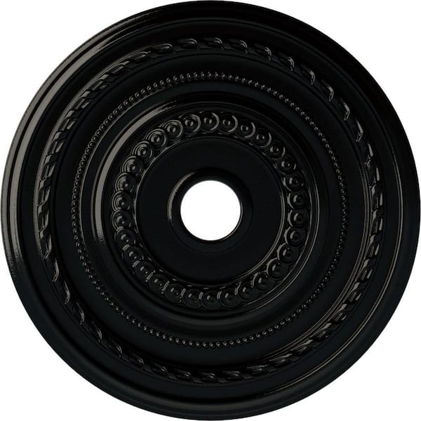 Ekena Millwork 1-3/8 in. x 25-1/2 in. x 25-1/2 in. Polyurethane Cole Ceiling Medallion, Black Pearl