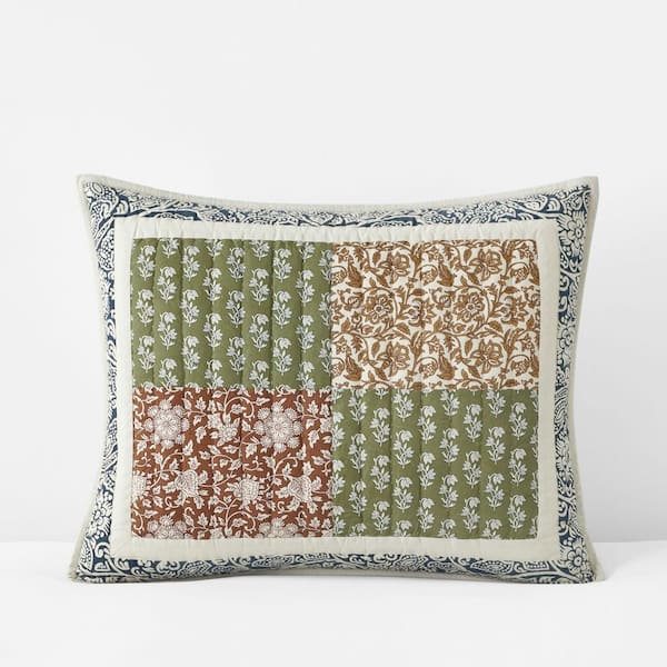 Company Cotton Deepti Patchwork Quilted Multi Cotton King Sham