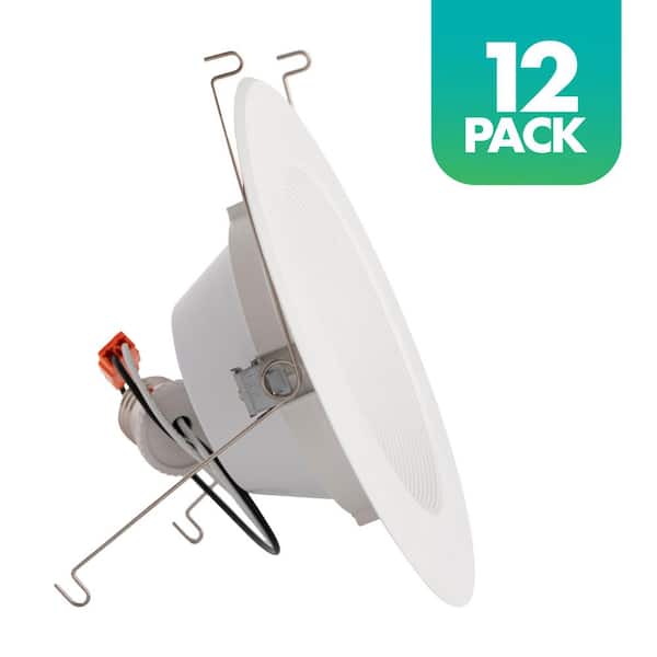 5 in. and 6 in. Retrofit 4000K Remodel Non-IC Rated Integrated LED Recessed Light Kit with White Trim (12-Pack)