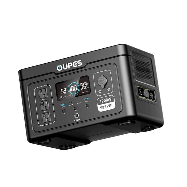 1200W/992Wh Portale Power Station Push Button Start LiFePO4 Solar Generator with Smart App Control for Outdoor