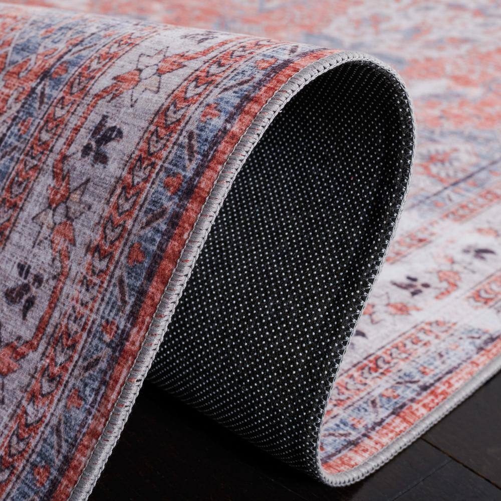 Tucson Rust and Beige Square Washable Area Rug