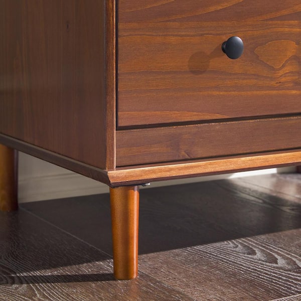 walker edison modern 4 drawer dresser Transitional Solid Wood Walnut 4-Drawer 28 in. Framed Dresser