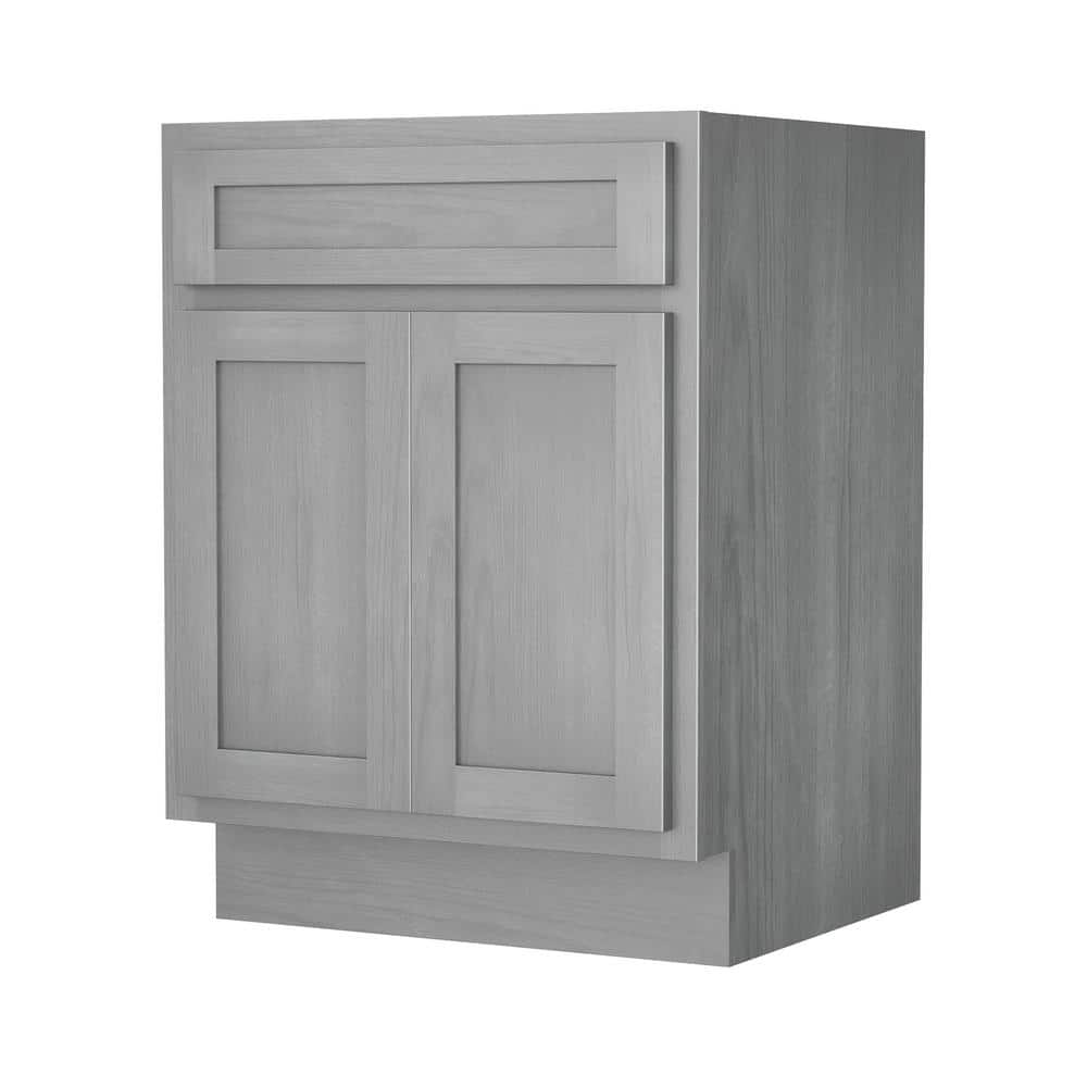 Silver 24" Double Shutter Door Bathroom Vanity Cabinet
