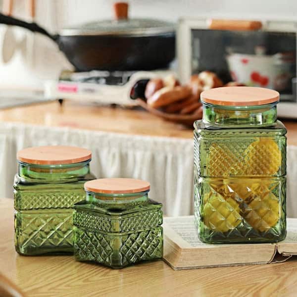 1 Piece 61 oz. Cookie Jar with Lid, Glass Food Storage Container for Ground Coffee, Tea, Sugar, Decorative Mason Jar
