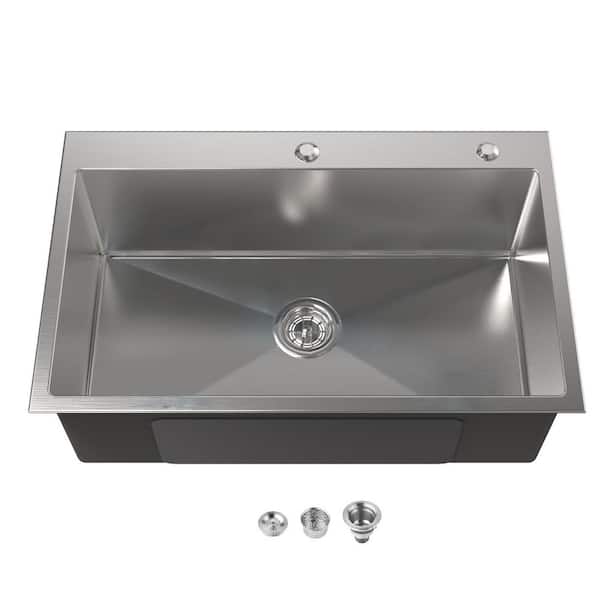 Undermount Sink 30 in. x 19 in. Single Bowl Kitchen Sink in Stainless Steel (Sink Only)