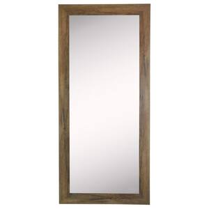 64 in. x 26 in. Brown Barnwood Beveled Vanity Wall Mirror