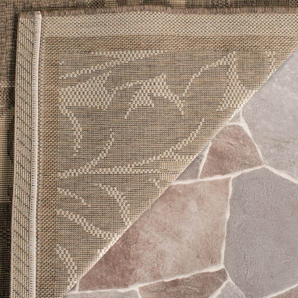 Safavieh Courtyard 7' Square Brown/Natural Indoor/Outdoor Area Rug