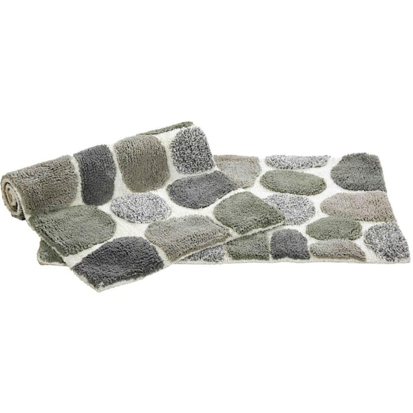 2pc Davenport Geometric Bath Rug Set Gray/White - Chesapeake