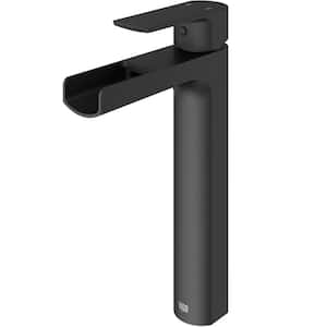 Amada Single Handle Single-Hole Bathroom Vessel Faucet in Matte Black