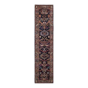 Serapi One-of-a-Kind Traditional Blue 2 ft. x 12 ft. Runner Hand Knotted Tribal Area Rug