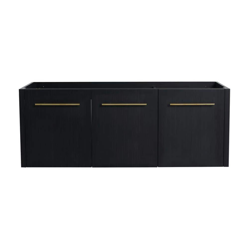 46.88 in. W x 17.94 in. D x 17.69 in. H Wall-Mounted Bath Vanity Cabinet without Top in Black Chestnut