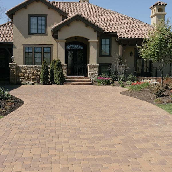 Plaza Rec 8.25 in. L x 5.51 in. W x 2.36 in. H Sandstone Concrete Paver (300-Pieces/95 sq. ft. /Pallet)