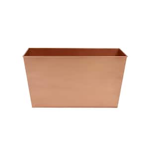 9 in. x 22 in. Rectangle Copper Plated Galvanized Steel Flower Planter Box