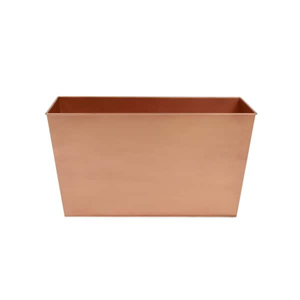 ACHLA DESIGNS 9 in. x 22 in. Rectangle Copper Plated Galvanized Steel Flower Planter Box