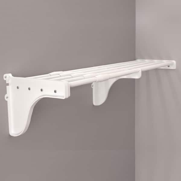 EZ Shelf Expandable, Closet Shelving–No Hanging Rod-Easy to Install, 18.5 - 28 in. W x 12 in. D, White, Steel, Wire Closet Shelf
