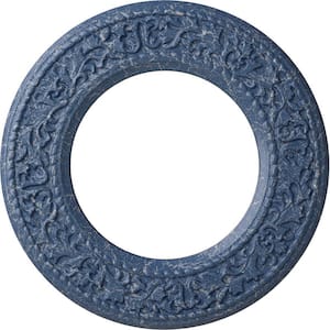 3/4 in. x 13-3/8 in. x 13-3/8 in. Polyurethane Jet Blackthorn Ceiling Medallion, Americana Crackle