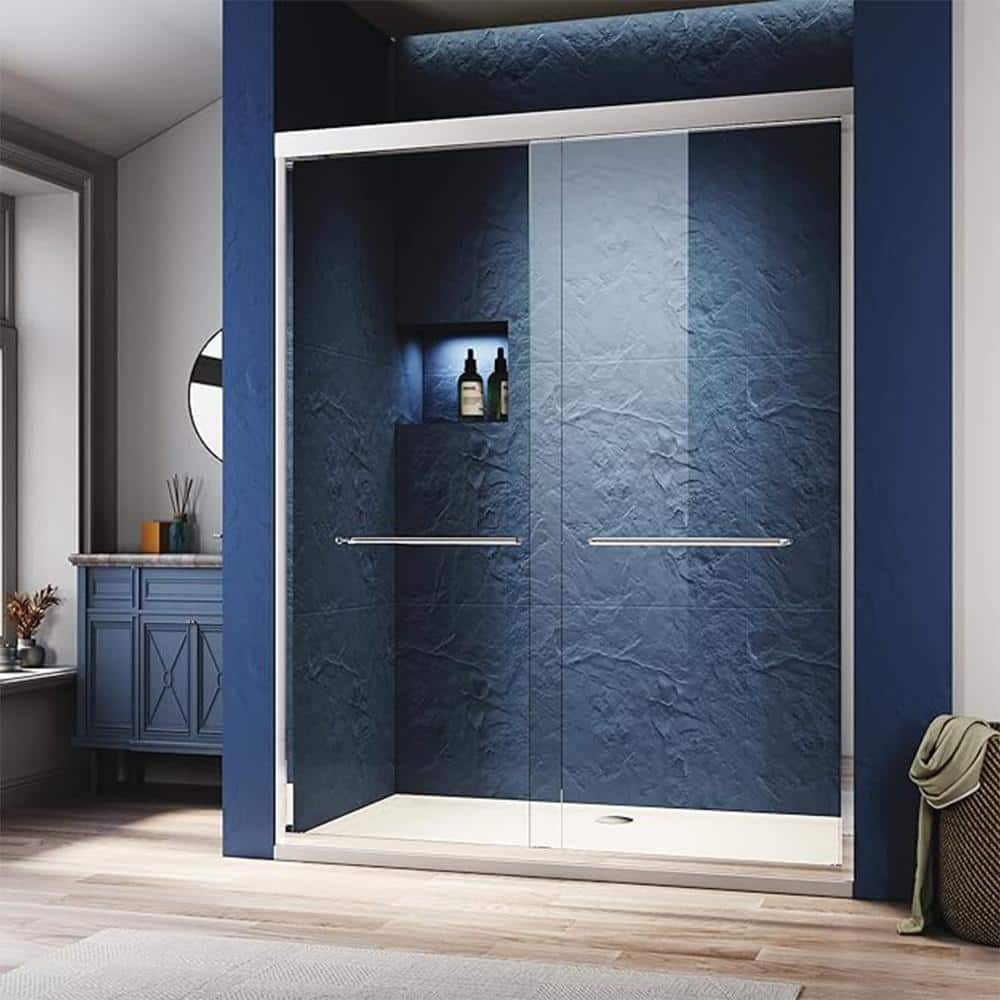 44-48 in. W x 72 in. H Brushed Nickel Semi-Frameless Sliding Shower Door,6mm ANSI Tempered Glass price history on PriceWatchPro