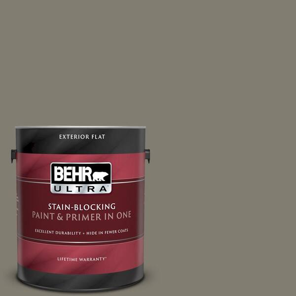 BEHR ULTRA 1 gal. #UL200-3 Manuscript Flat Exterior Paint and Primer in One