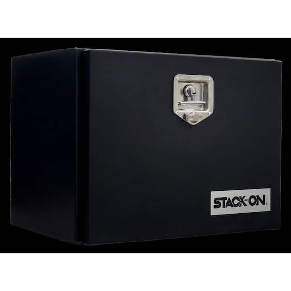 STACK-ON 24 in. Matte Black Steel Underbody Truck Box With Soft Open Gas Strut