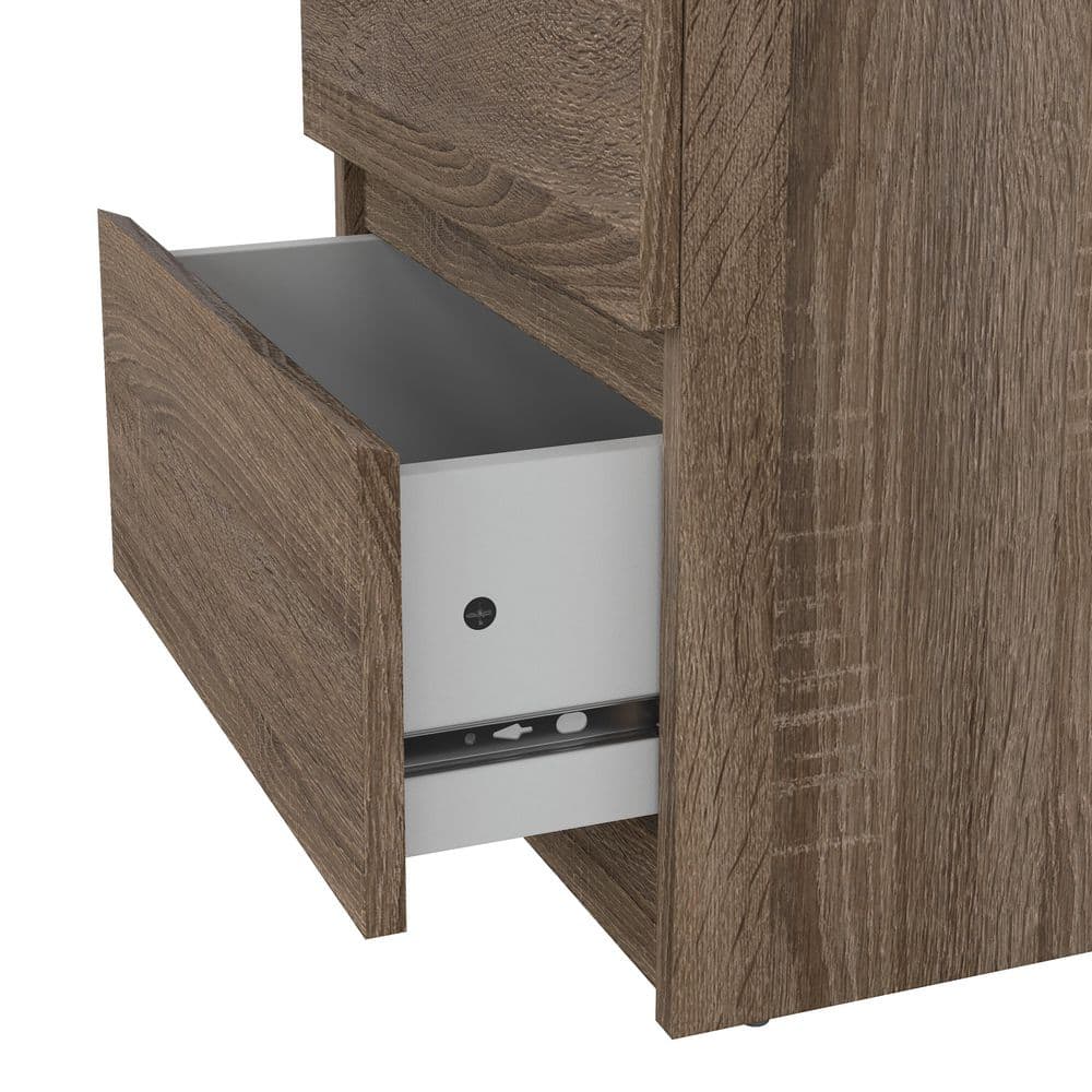 Truffle Oak 2-Drawer Modern Nightstand