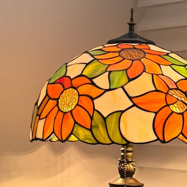 Lasaideal 64 in. Tiffany Style Bronze Finish 2-Light Standard